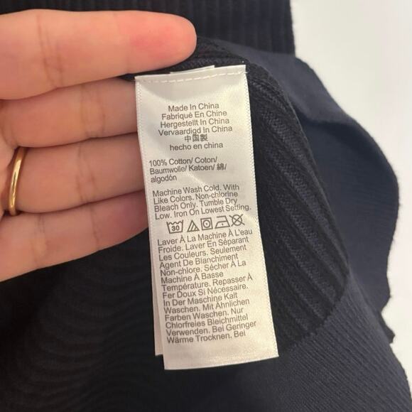 NWT Madewell Tuck-Stitch Button-Up Sweater Polo Navy Black Size XS - Picture 6 of 7